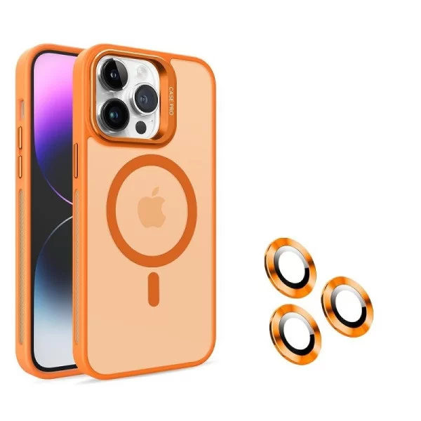 Чехол Screen Geeks Magsafe+Lens Iphone 14 Pro [Orange]